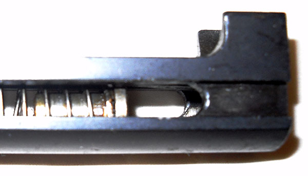 detail, front of Steyr M1912 frame and recoil spring
